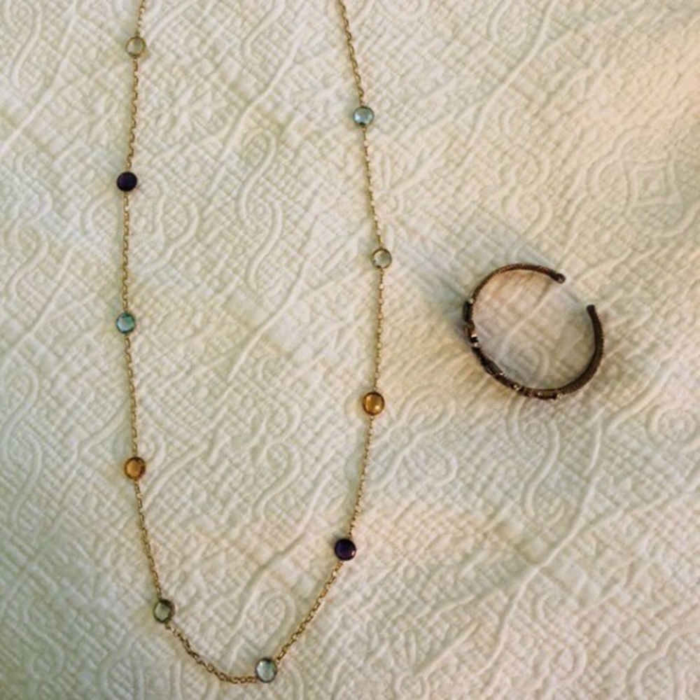 Gemstone Necklace and Bracelet Set